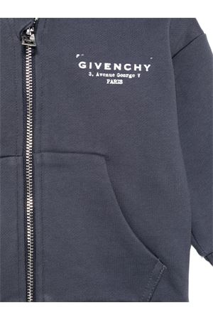 felpa con cappuccio in cotone blu GIVENCHY KIDS | H31195061